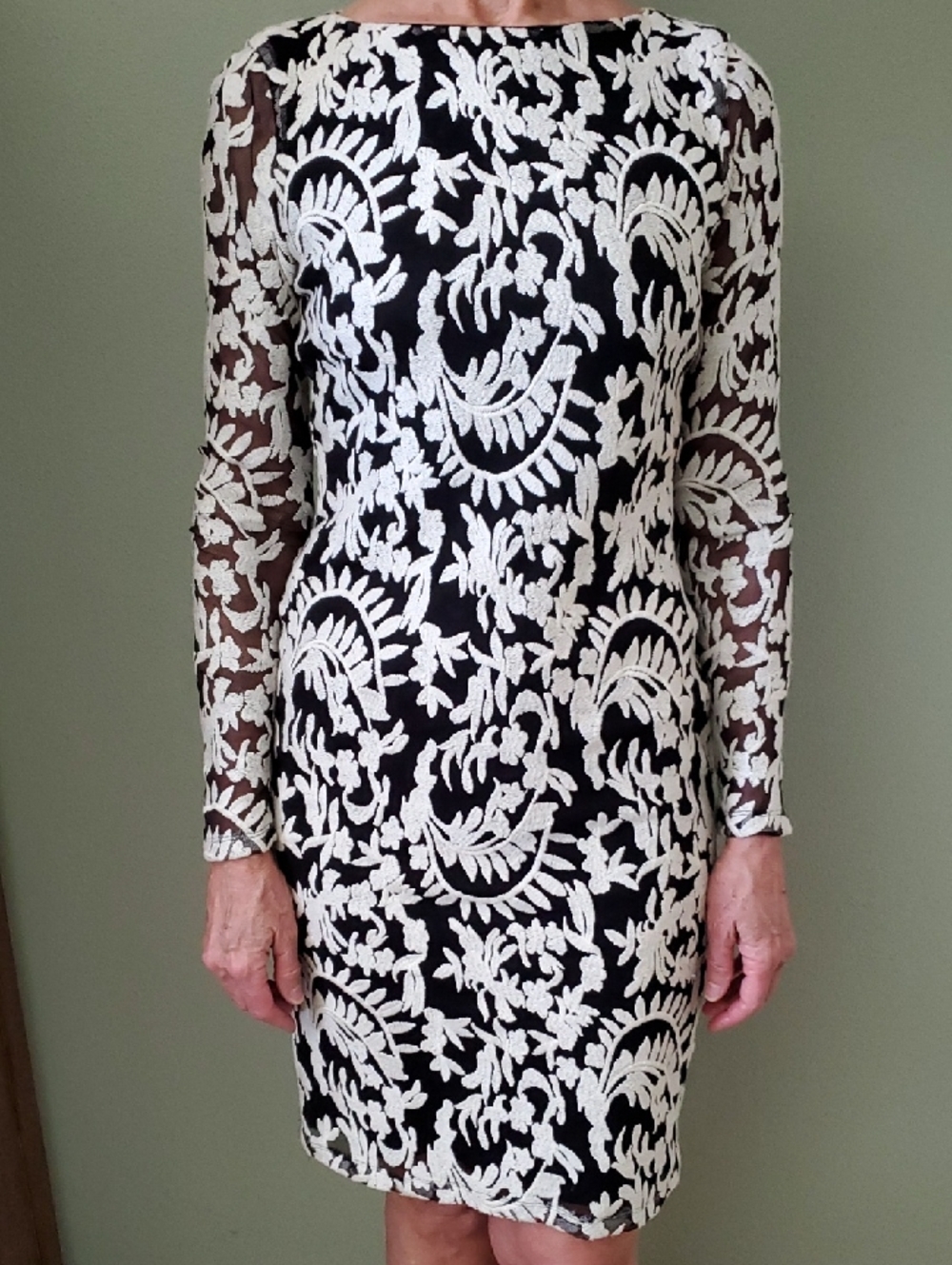 Alice + Olivia Black & Cream Pattern Dress